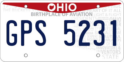OH license plate GPS5231