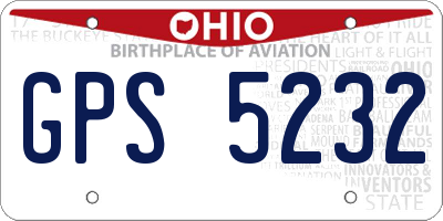 OH license plate GPS5232