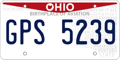 OH license plate GPS5239