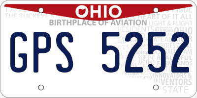 OH license plate GPS5252