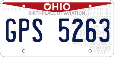OH license plate GPS5263