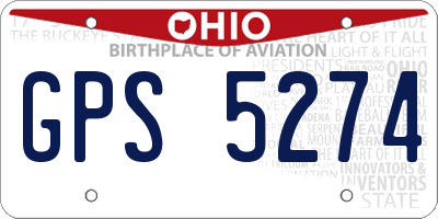 OH license plate GPS5274