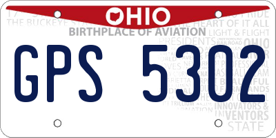 OH license plate GPS5302
