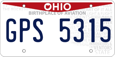 OH license plate GPS5315