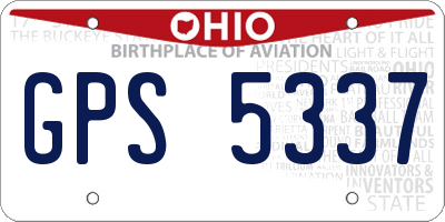 OH license plate GPS5337