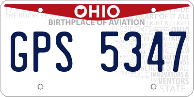 OH license plate GPS5347