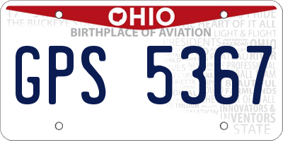 OH license plate GPS5367