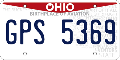 OH license plate GPS5369