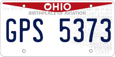 OH license plate GPS5373