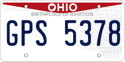 OH license plate GPS5378
