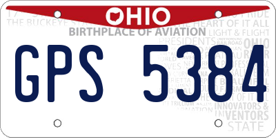 OH license plate GPS5384