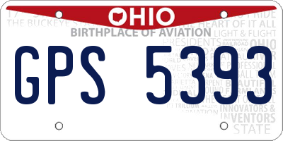 OH license plate GPS5393