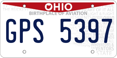 OH license plate GPS5397