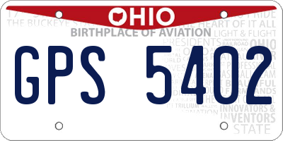 OH license plate GPS5402