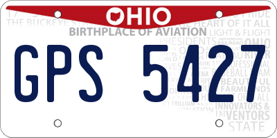 OH license plate GPS5427