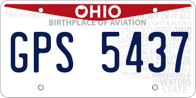 OH license plate GPS5437