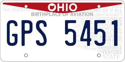 OH license plate GPS5451
