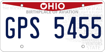 OH license plate GPS5455