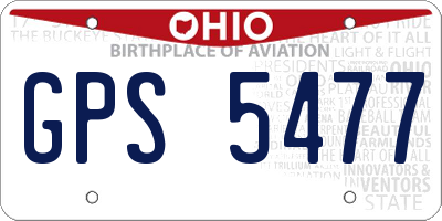 OH license plate GPS5477