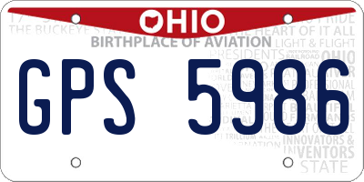 OH license plate GPS5986