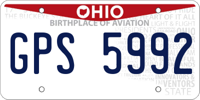 OH license plate GPS5992