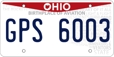 OH license plate GPS6003