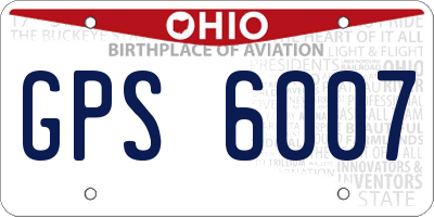OH license plate GPS6007