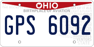 OH license plate GPS6092