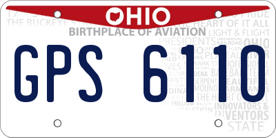 OH license plate GPS6110