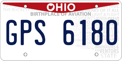 OH license plate GPS6180