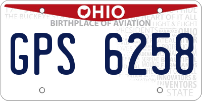 OH license plate GPS6258