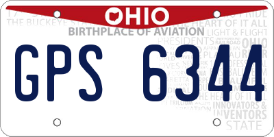 OH license plate GPS6344