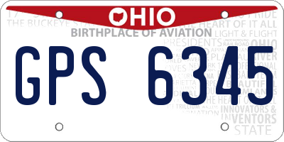 OH license plate GPS6345