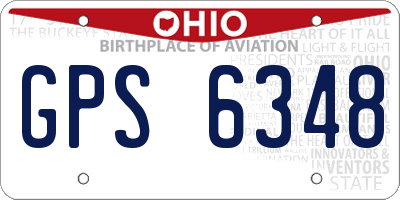 OH license plate GPS6348