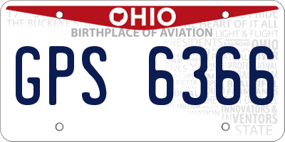 OH license plate GPS6366