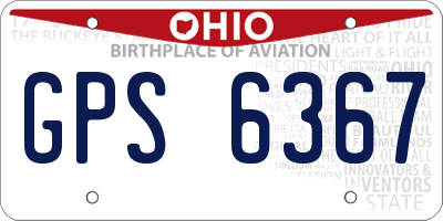 OH license plate GPS6367