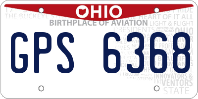 OH license plate GPS6368