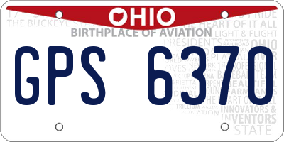 OH license plate GPS6370