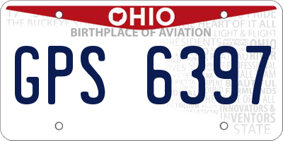 OH license plate GPS6397