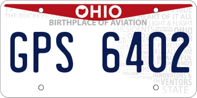 OH license plate GPS6402