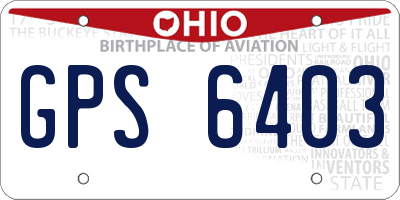 OH license plate GPS6403