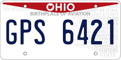OH license plate GPS6421