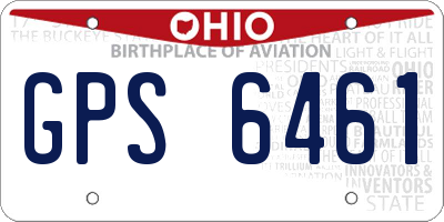 OH license plate GPS6461