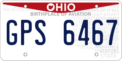 OH license plate GPS6467
