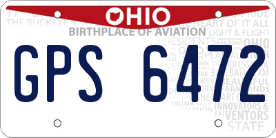 OH license plate GPS6472