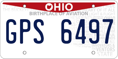 OH license plate GPS6497