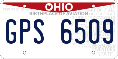 OH license plate GPS6509