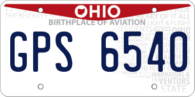 OH license plate GPS6540