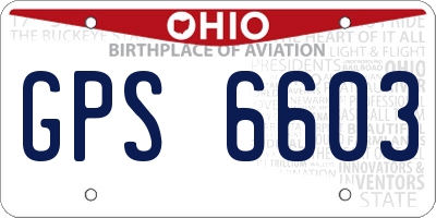 OH license plate GPS6603
