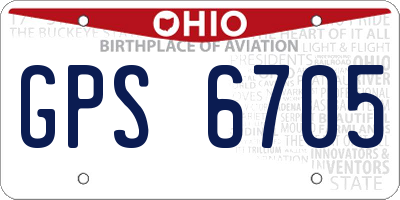 OH license plate GPS6705